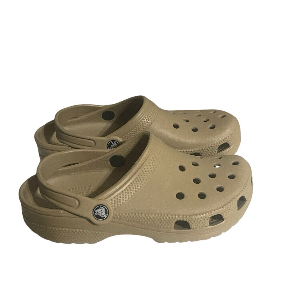 Crocs Classic Clog Sandals, beige Mens 5 - Women’s 7- RARE color - Picture 14 of 16